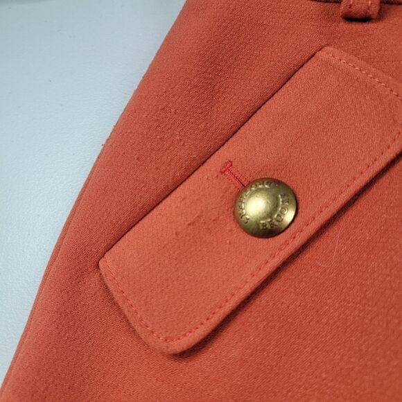 Brooks Brothers Women Mini Skirt Orange Pockets Logo Buttons Size 2 - Picture 2 of 16